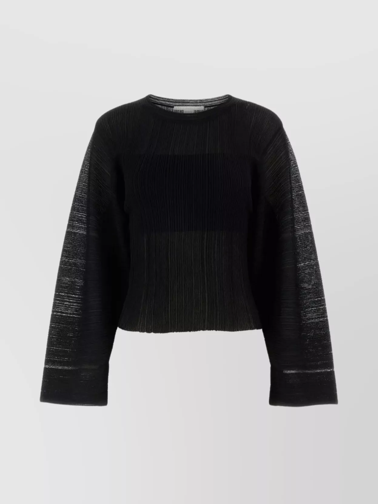 Shop Stella Mccartney Flared Sleeve Knit Top In Black