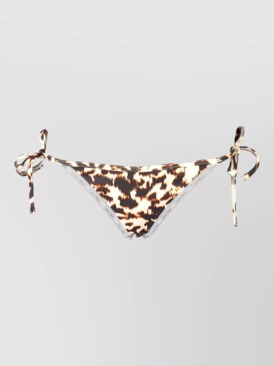 Calvin Klein animal-print tie-side bikini bottoms