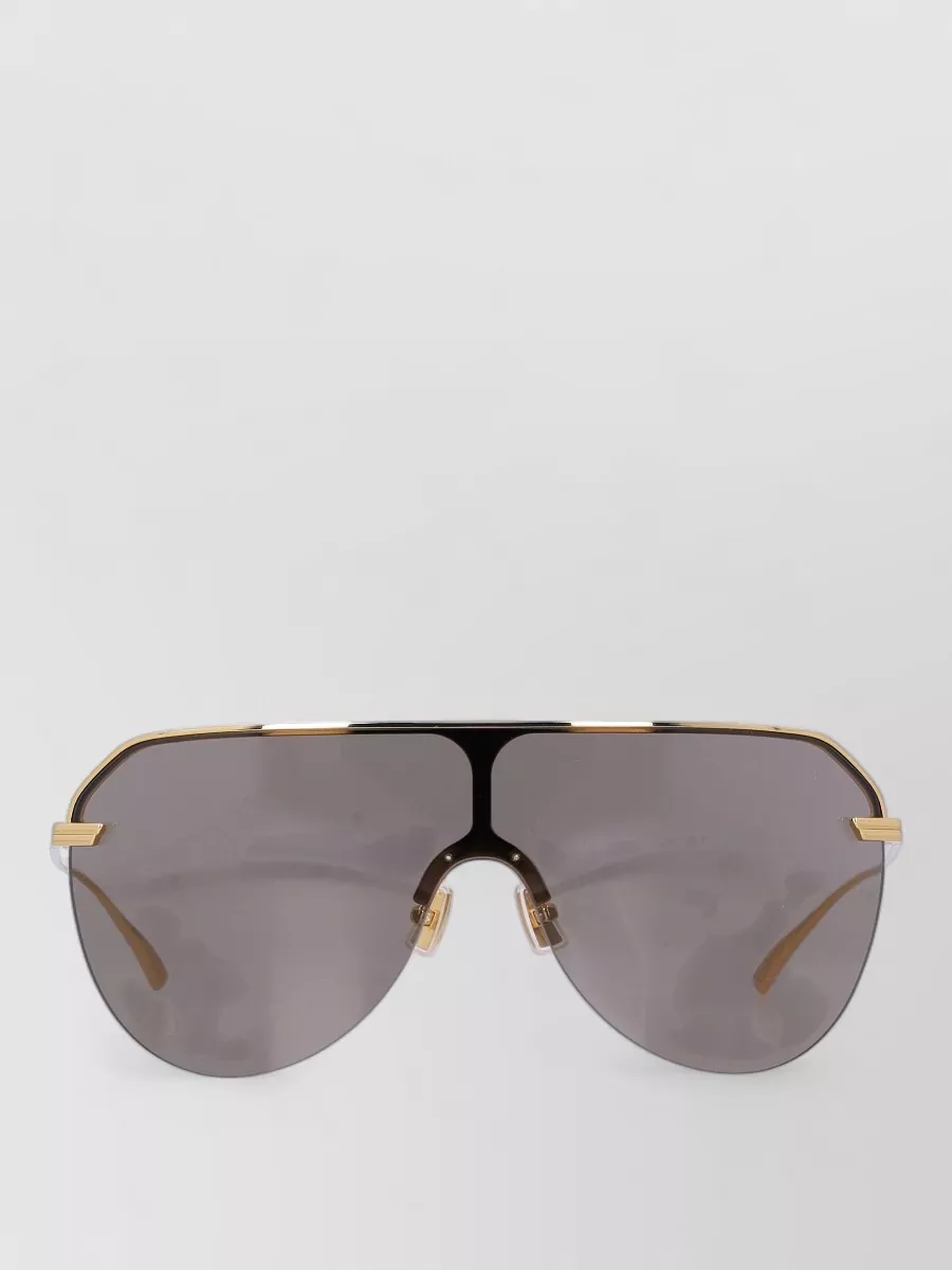 Bottega Veneta metal oversized shield sunglasses