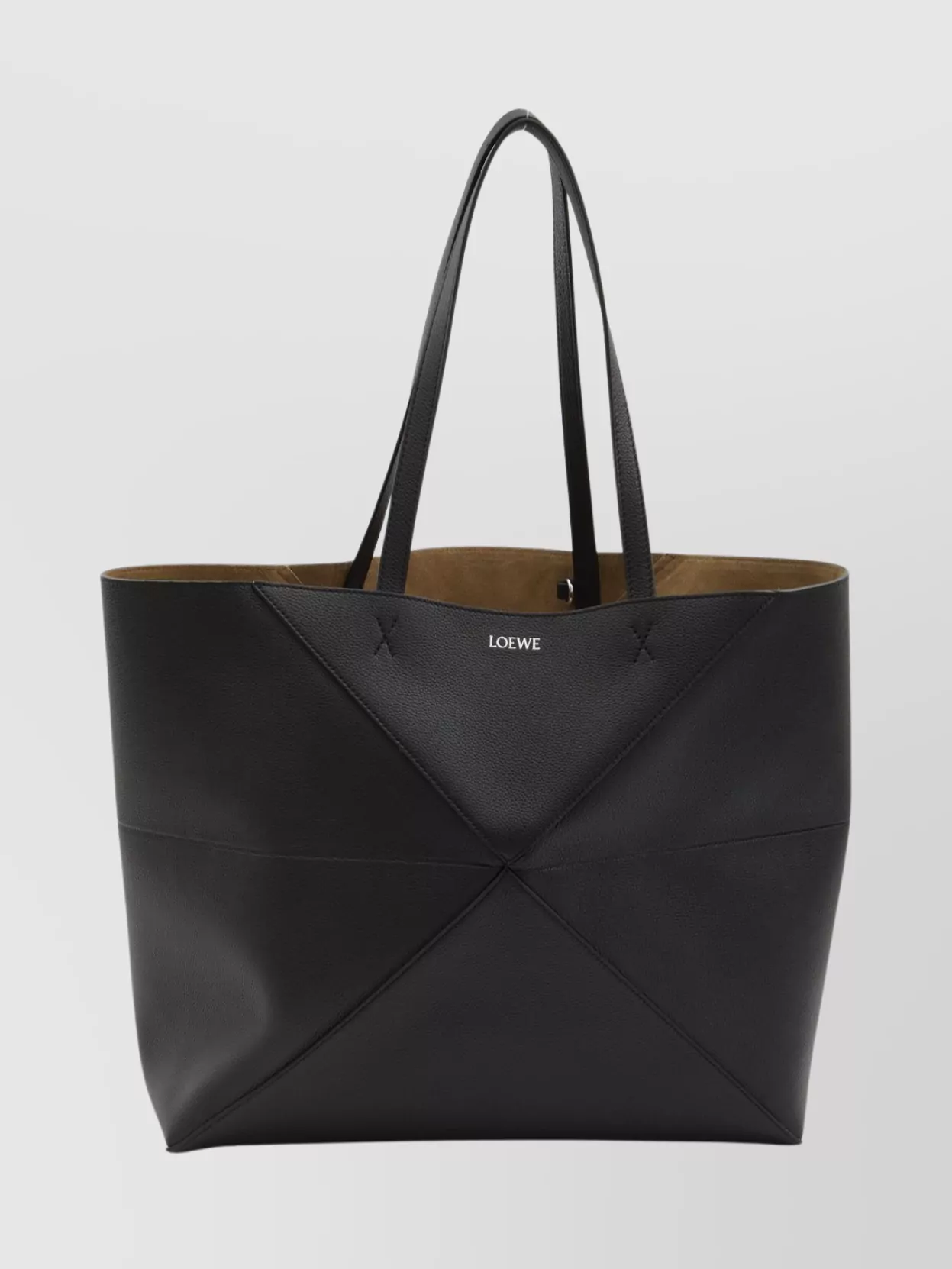 Loewe Large Foldable Puzzle Tote Bag In Black
