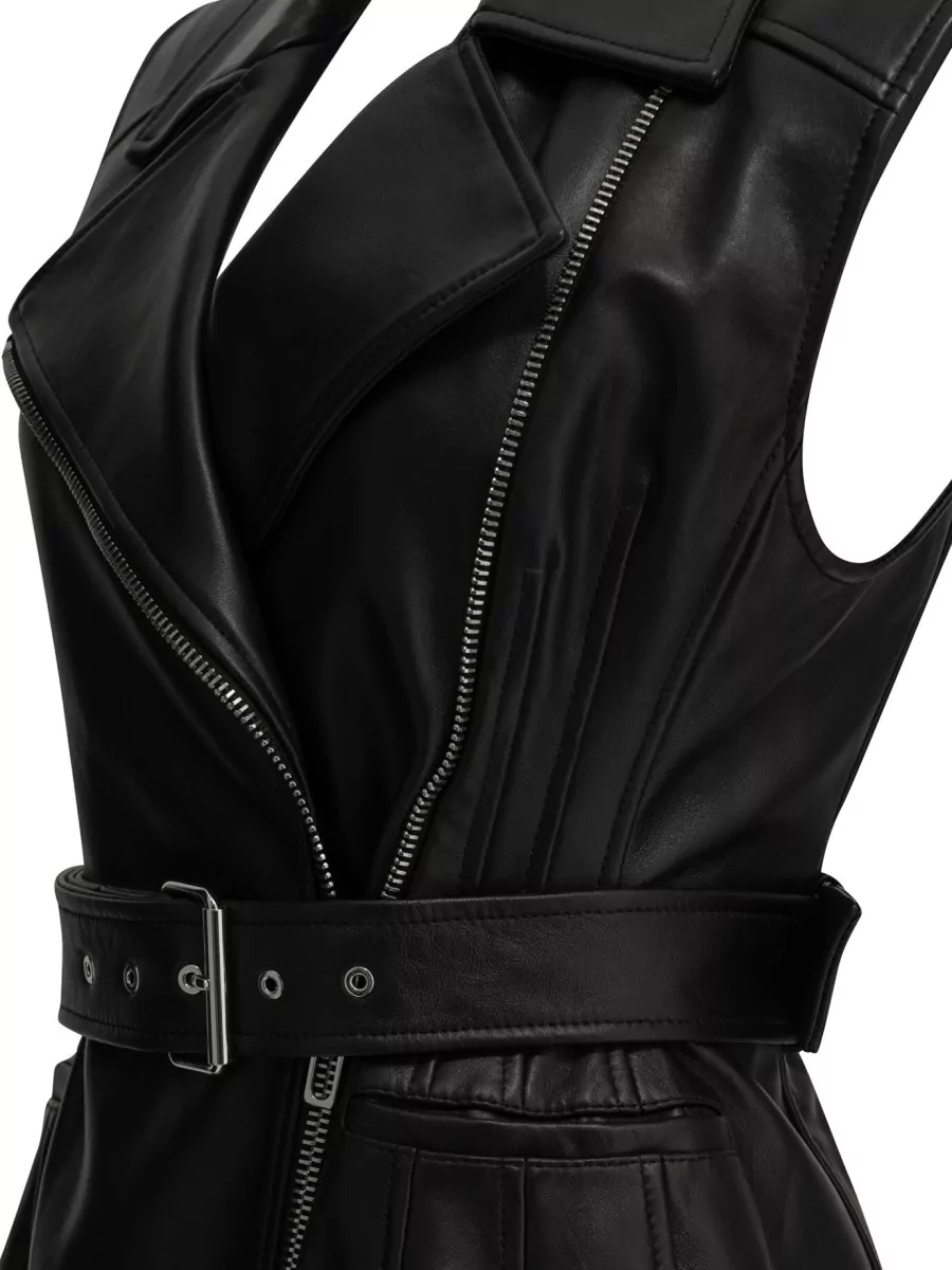 Sportmax Leather Sleeveless Coat