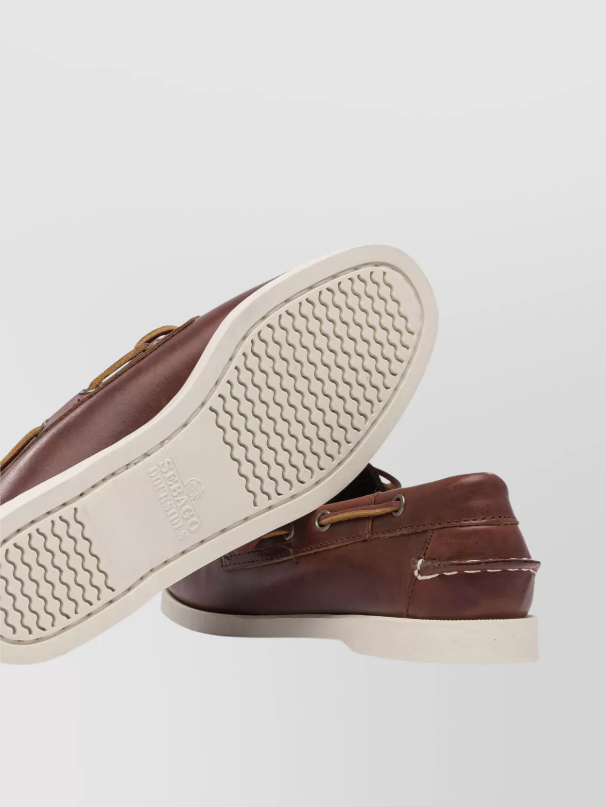 Sebago Slip-on Shoes With Stitching And Lace Detail In Brown