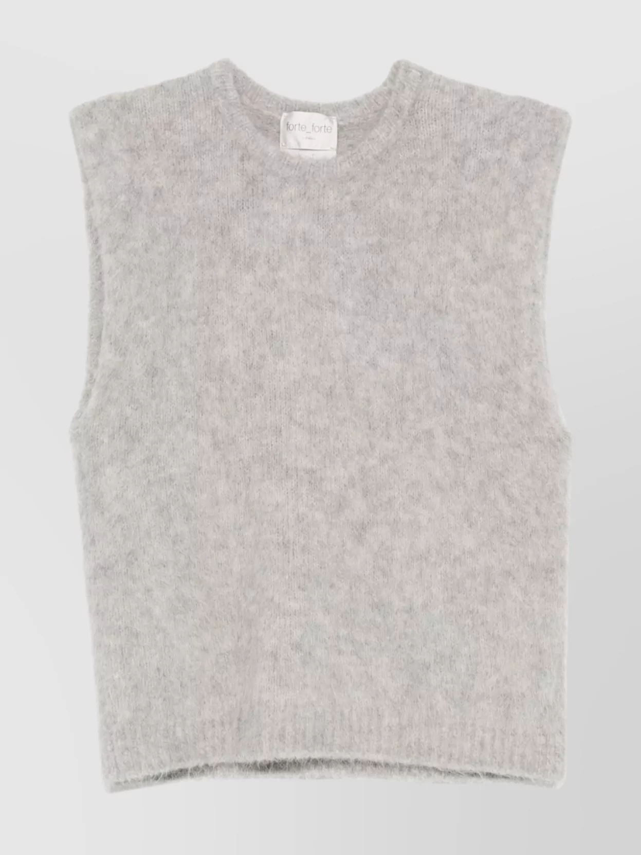 Forte Forte Cropped Sleeveless Top Ribbed Hem In Gray