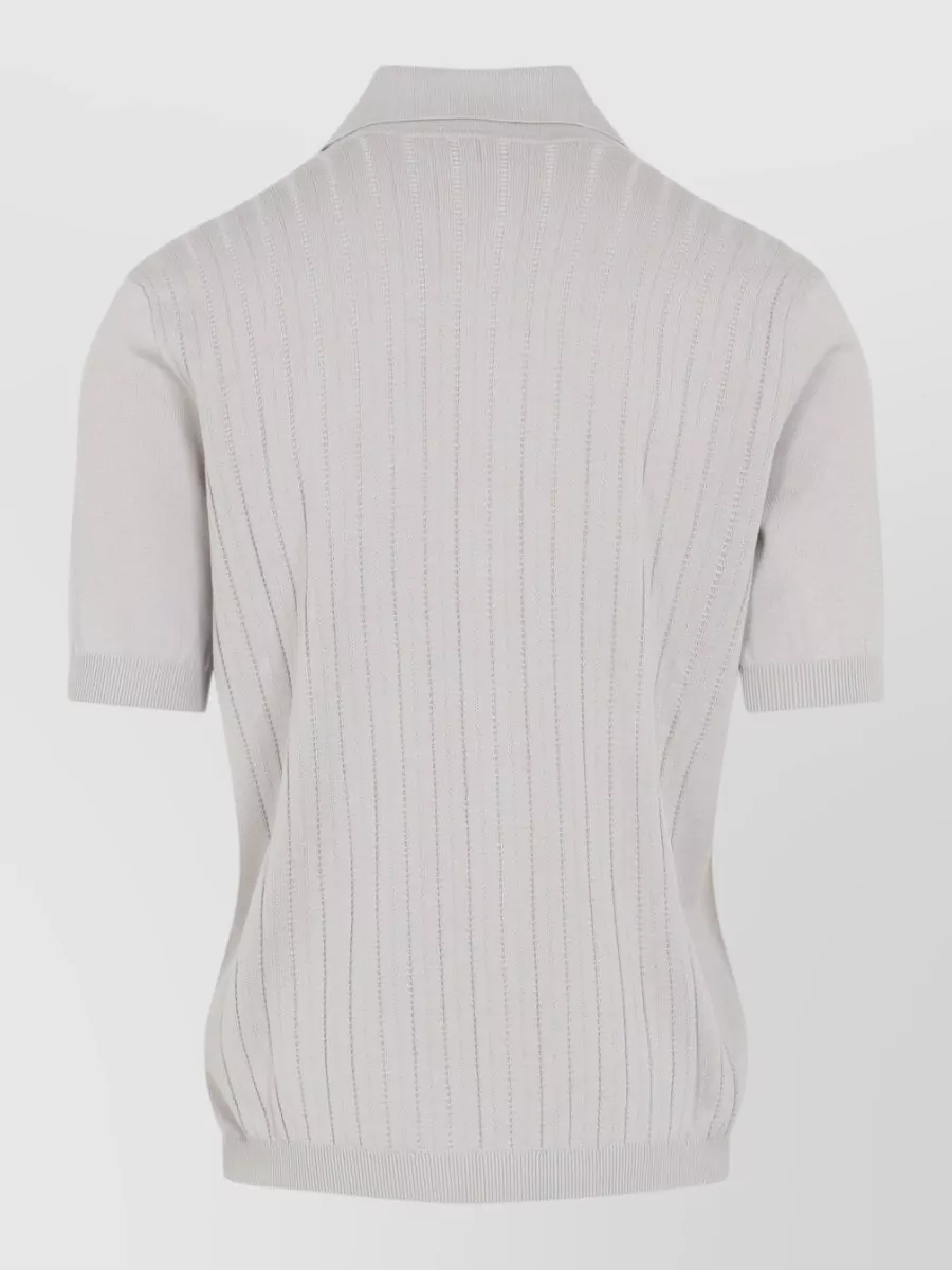 Brunello Cucinelli Cotton Knitted Short-Sleeve Polo Shirt
