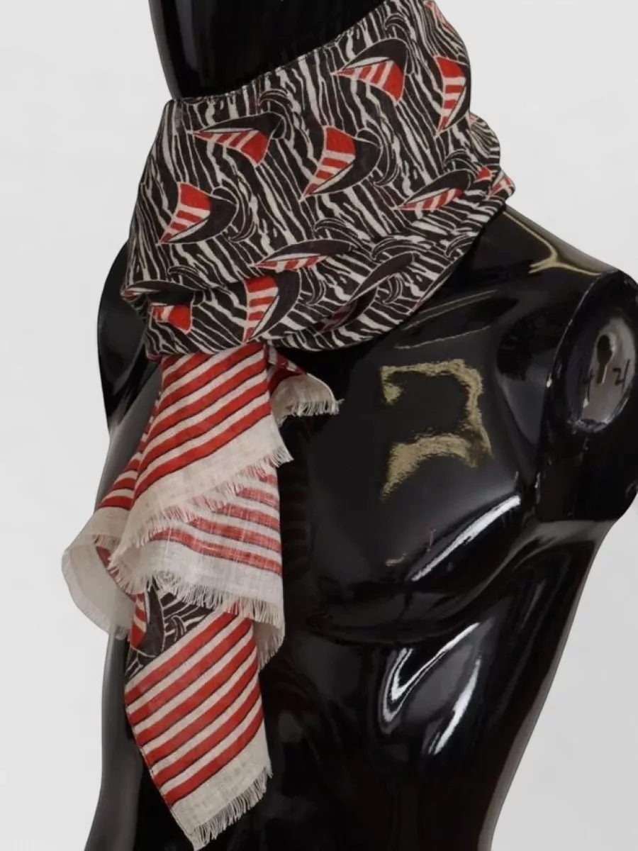 Dolce&Gabbana Linen Stripe Print Scarf