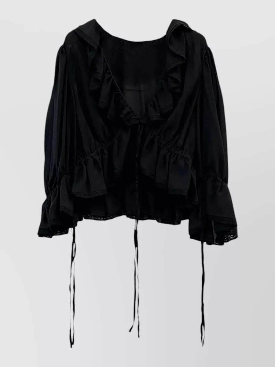 Chloé Silk V-Neck Cropped Blouse