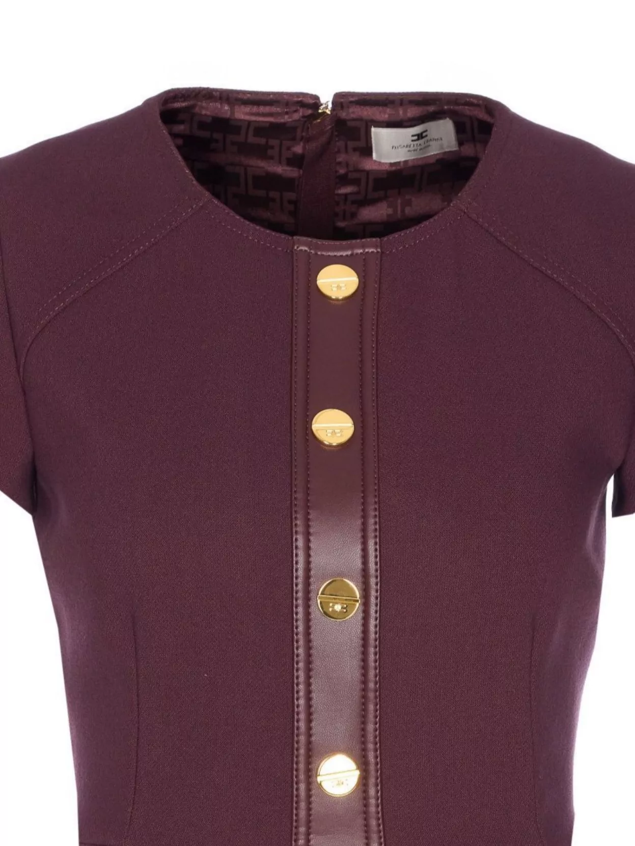 Elisabetta Franchi Mini Dress With Crewneck And Pockets