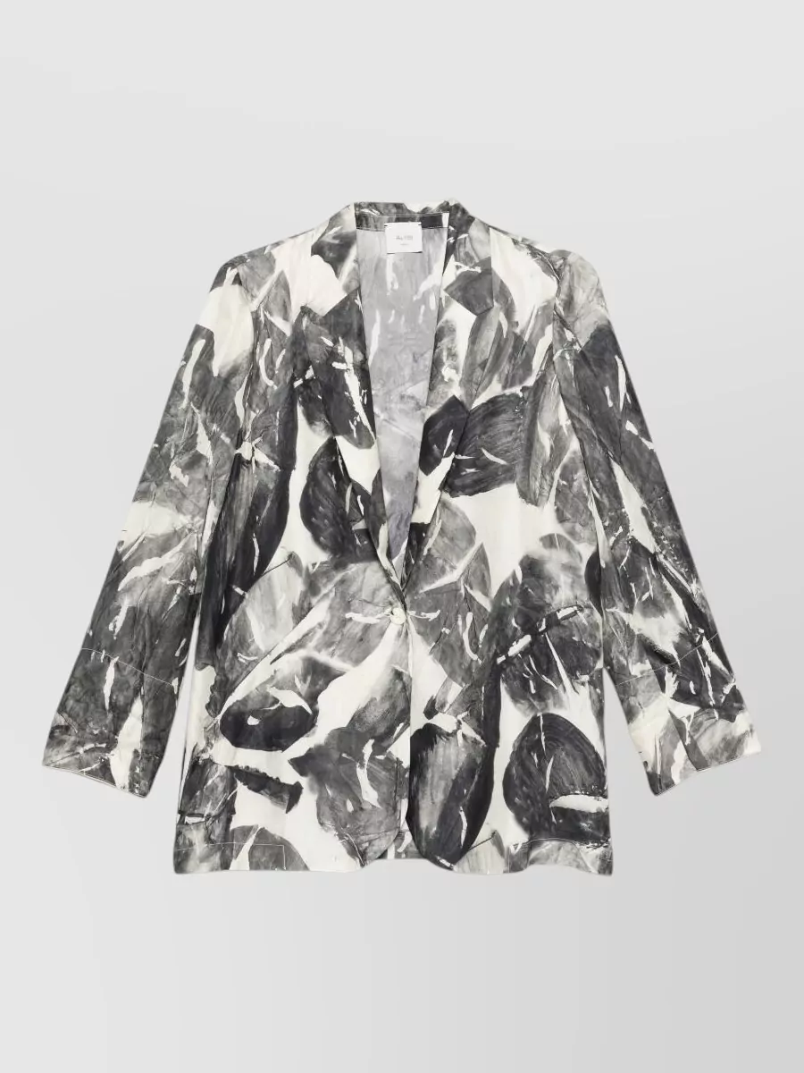 Alysi silk printed single-breasted blazer