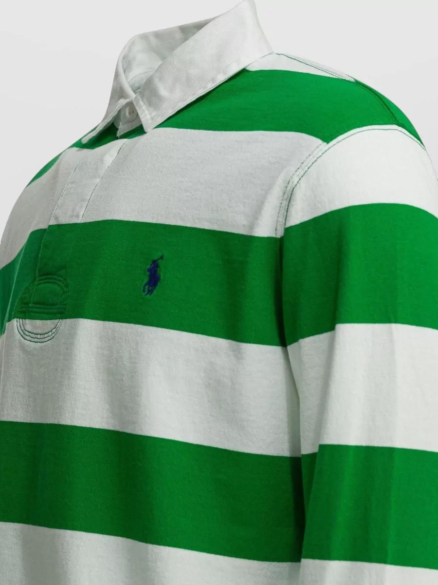 Polo Ralph Lauren Long Sleeve Striped Polo Shirt Ribbed Cuffs