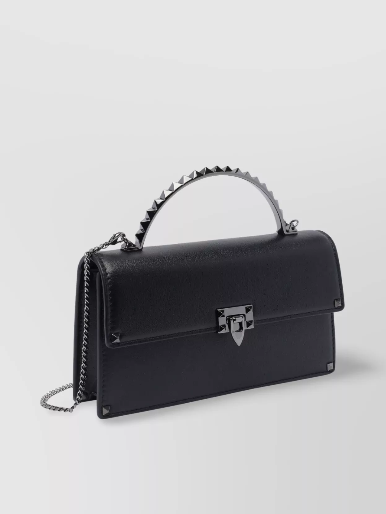 Valentino Metal Chain Shoulder Bag With Studded Accents