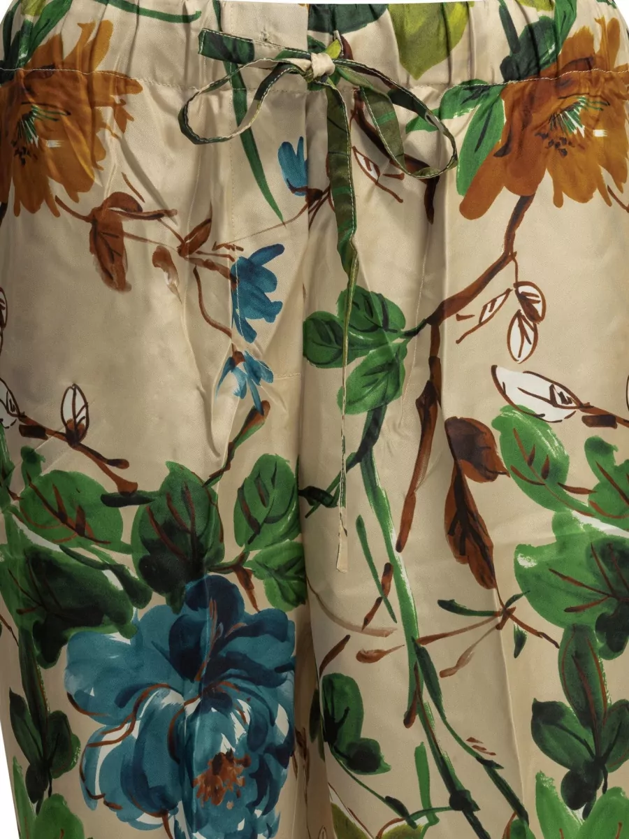 Samantha Sung Silk Wide-Leg Trousers