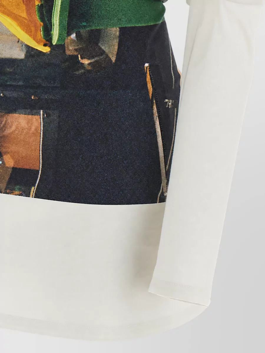 Issey Miyake Printed Long-Sleeve Blouse