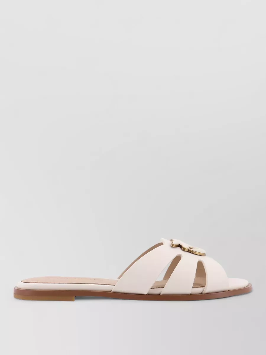 Pinko Flat Sandals Cut Out Design Open Toe