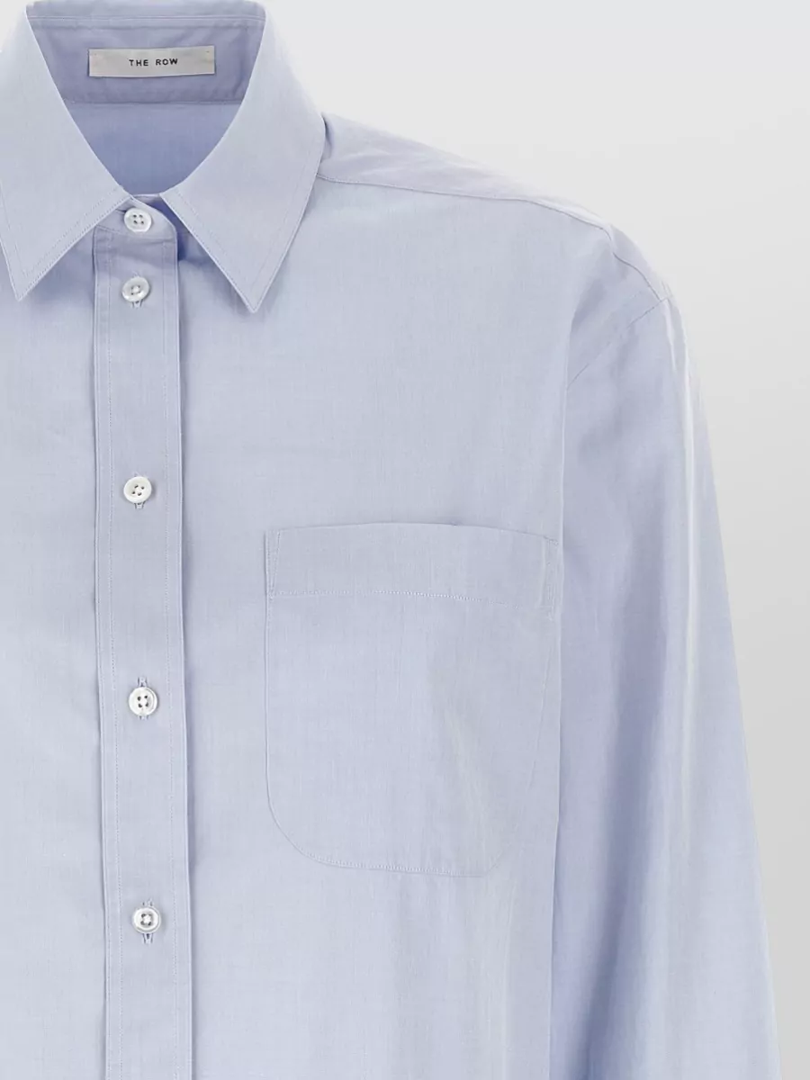 The Row Gavina Long Sleeve Shirt Straight Cut Collar