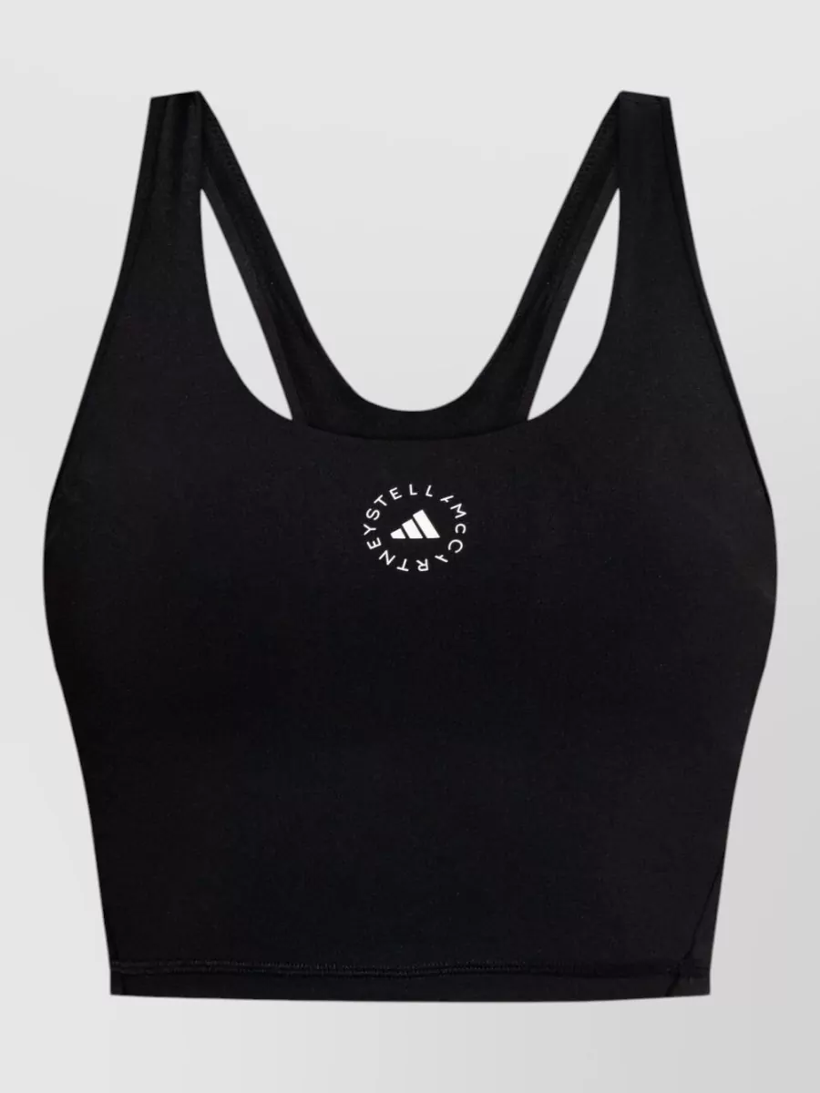 Adidas by Stella McCartney cropped racerback logo sports bra