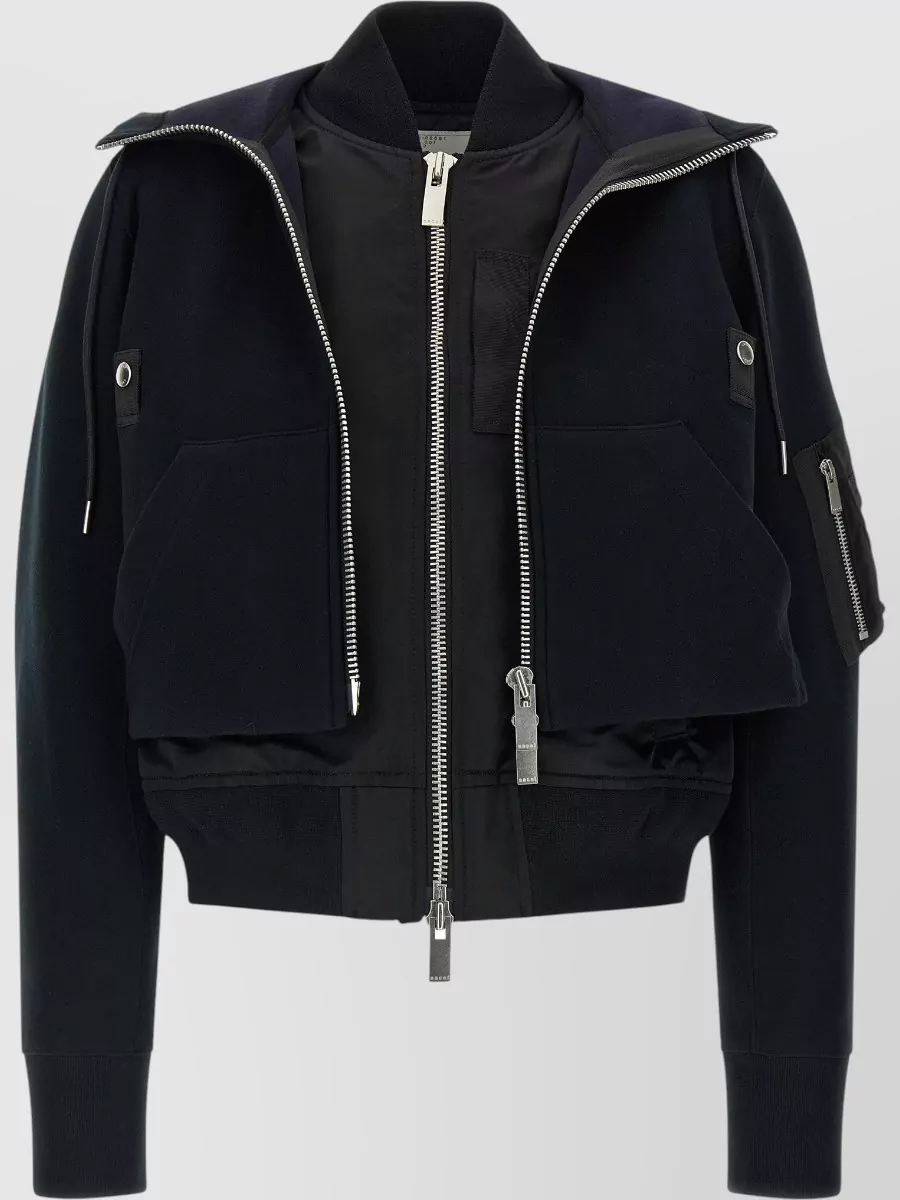 Sacai Paneled Hooded Bomber Jacket