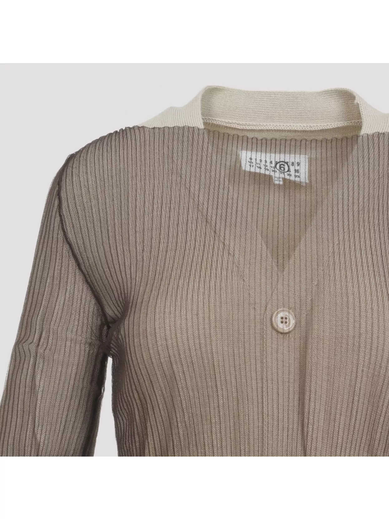 Mm6 Maison Margiela Long V-Neck Cardigan Sheer Design