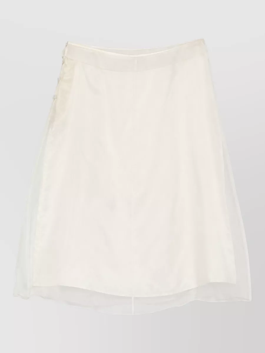 Ami Paris Silk sheer layered midi a-line skirt