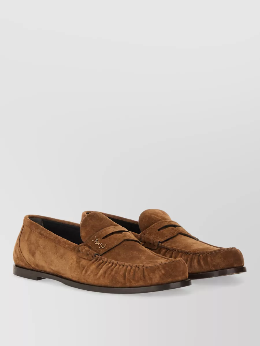 Saint Laurent suede leather loafers