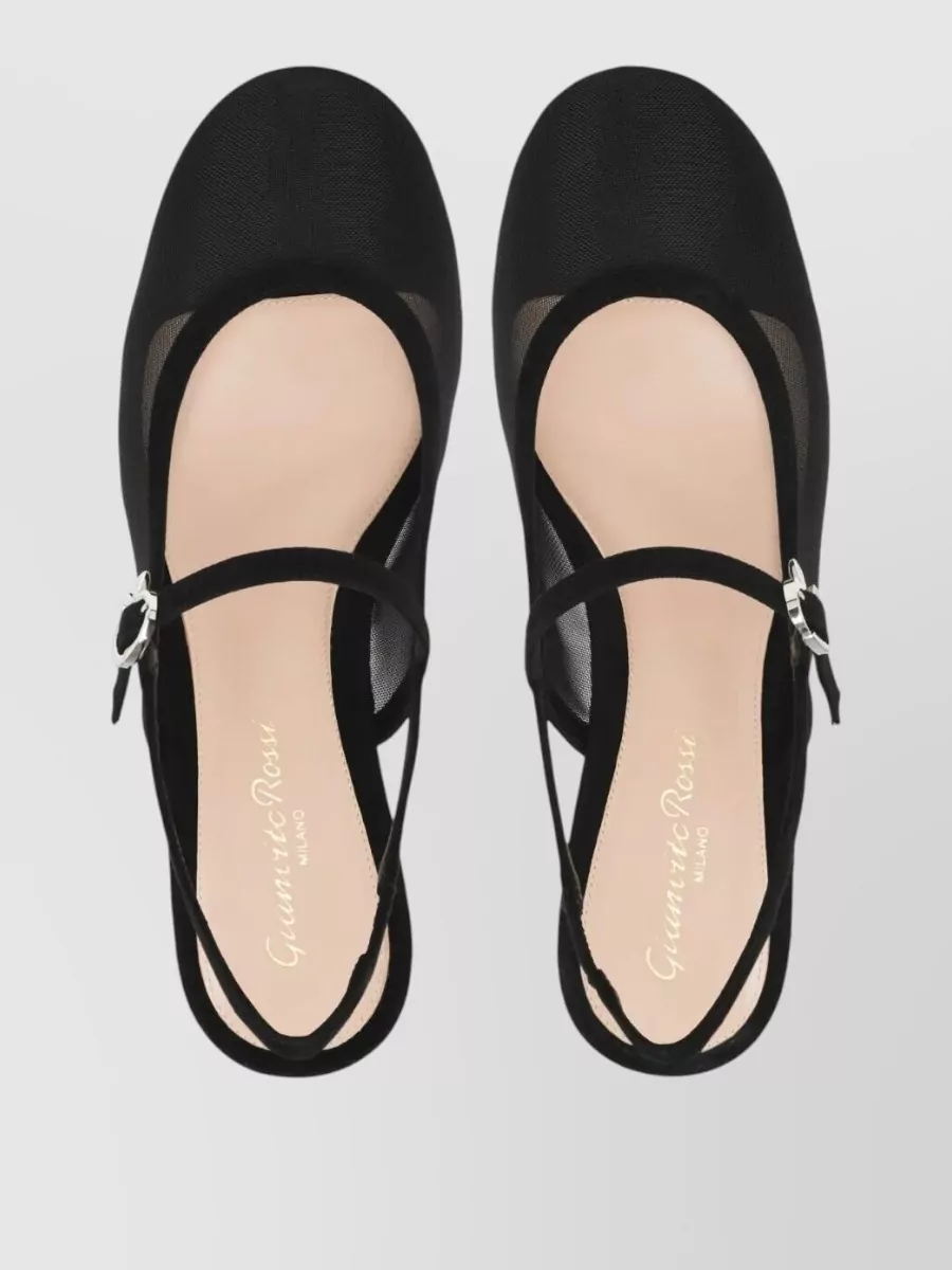 Gianvito Rossi Francoise Suede Link Mesh Slingback Pump