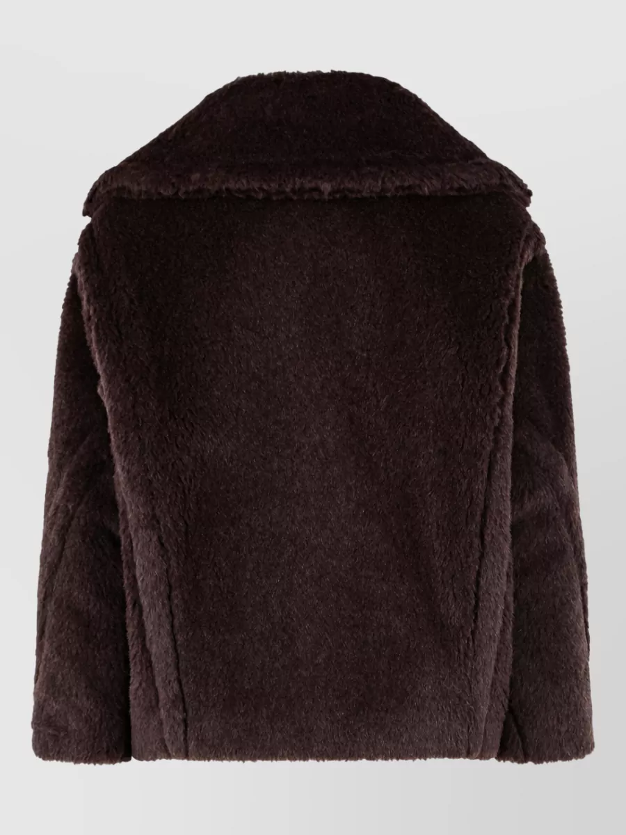 Max Mara Alpaca Virgin Wool Silk Biker Jacket