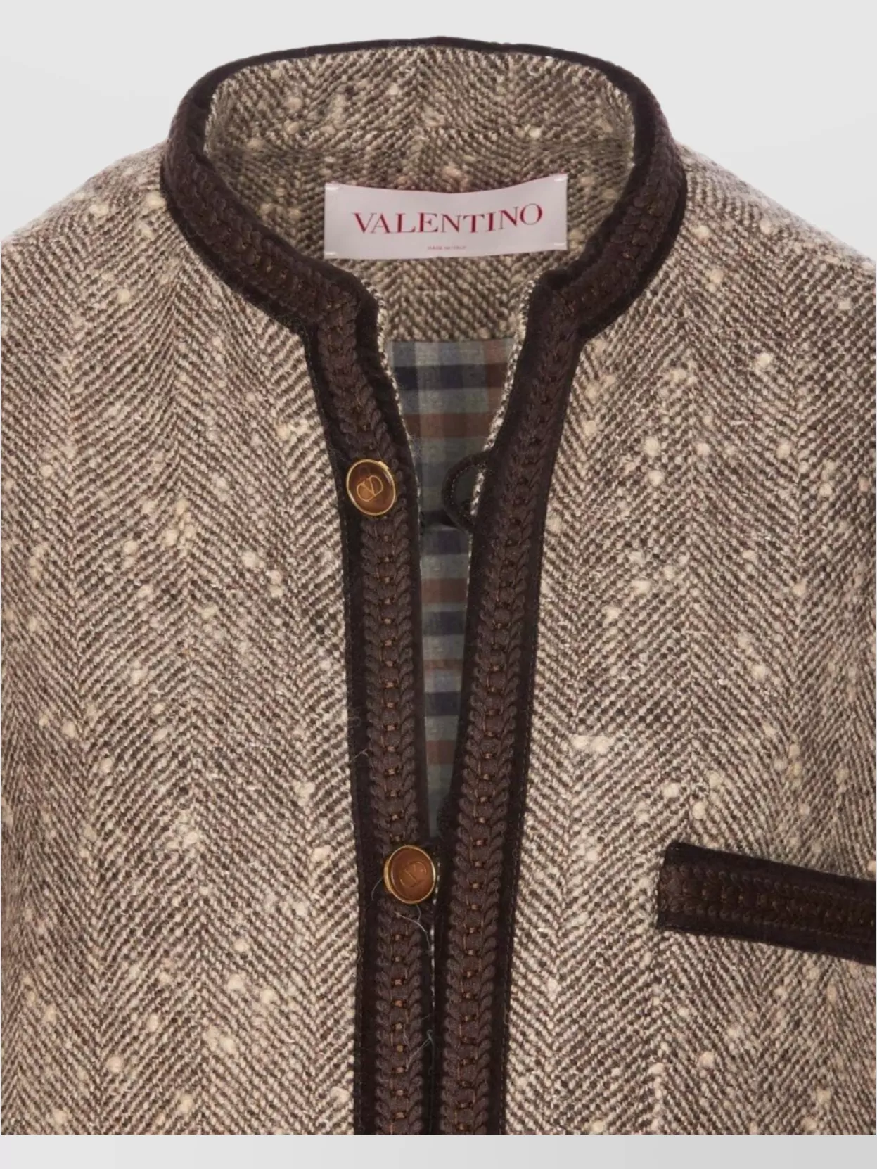 Valentino Garavani Crewneck Jacket Contrast Trim