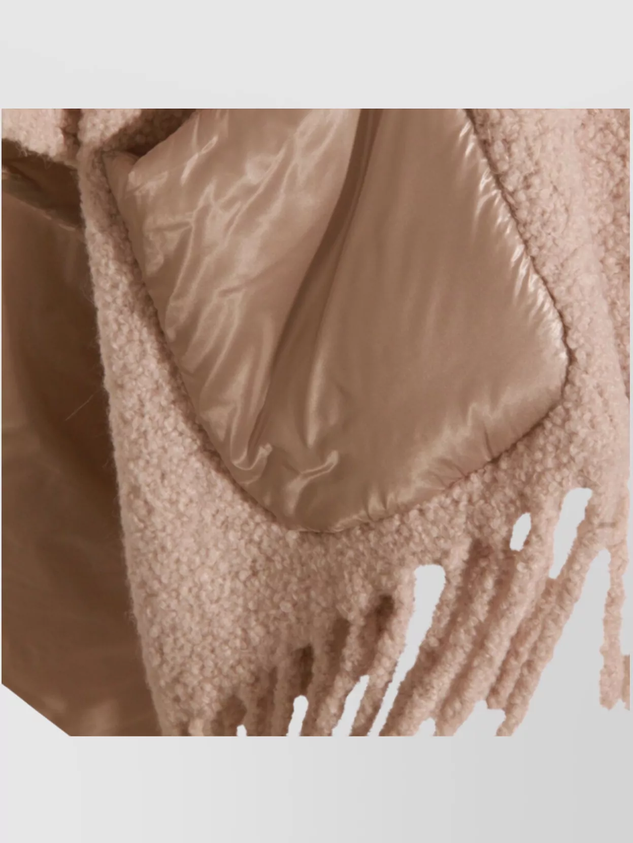 Herno Oversized Hooded Cape With Fringe And Pockets