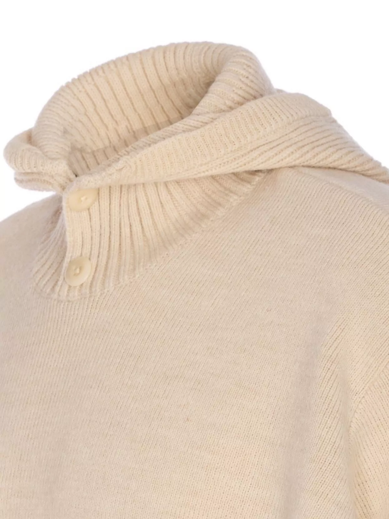 Lemaire Hooded Knitted Sweater Button Detail