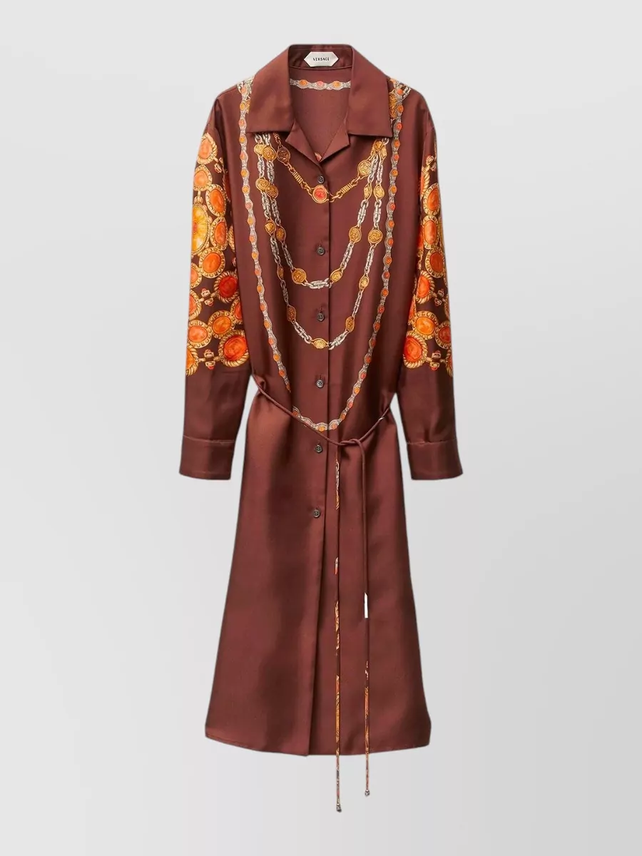 Versace silk printed mini shirt dress