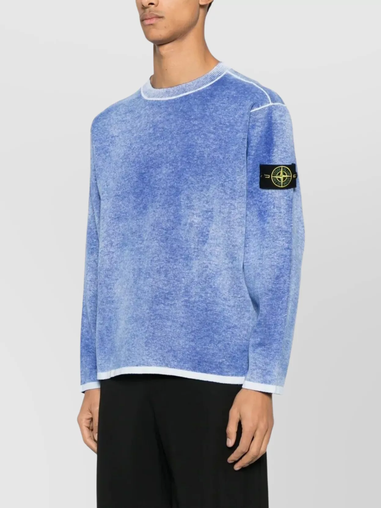 Stone Island Ribbed Crew Neck Knitwear With Long Sleeves