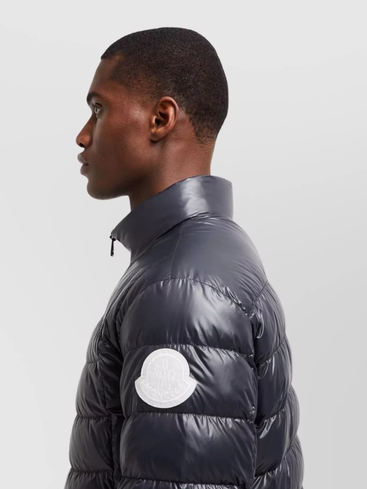 Moncler Puffer Jacket With Adjustable Cuffs And High Collar
