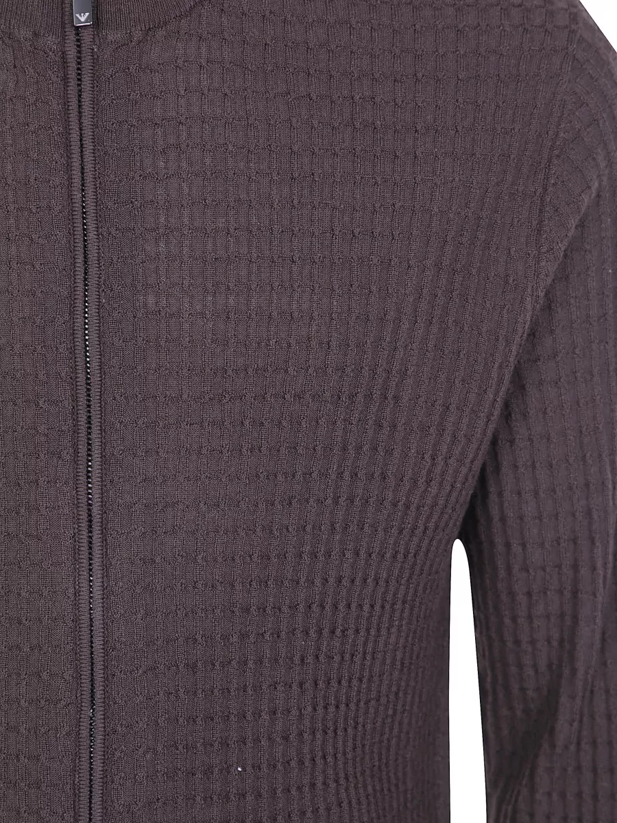 Emporio Armani Virgin Wool Round Neck Cardigan