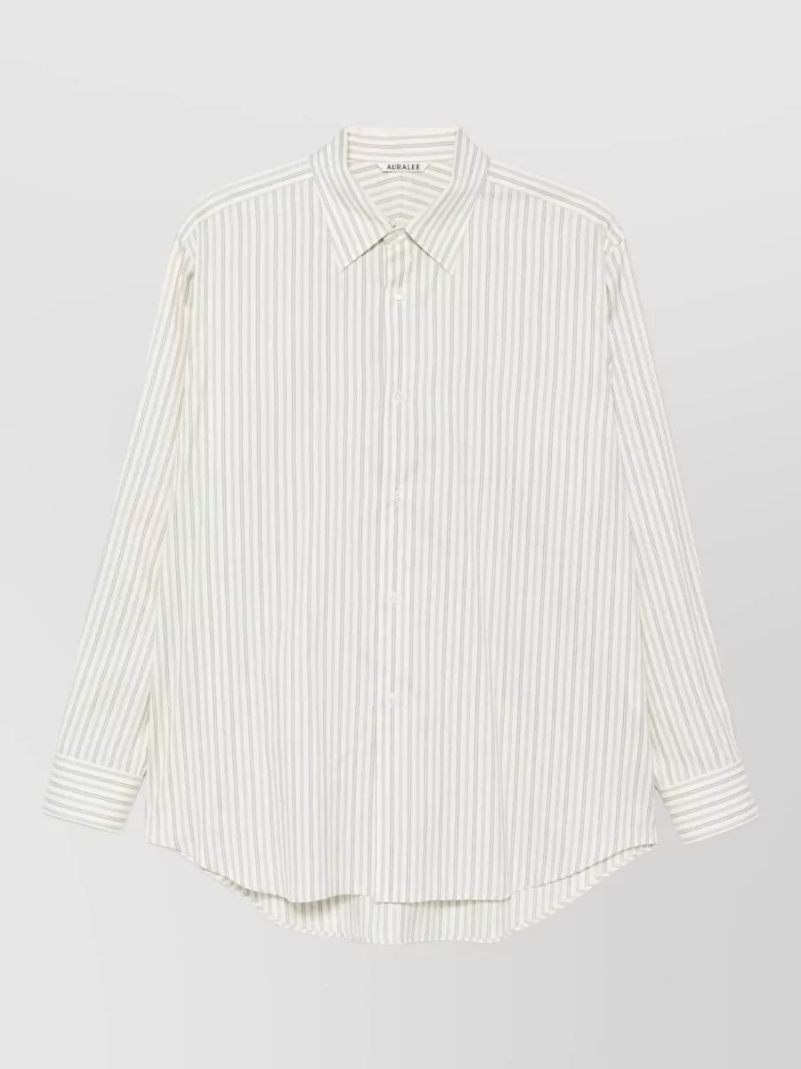 Auralee striped long-sleeve shirt