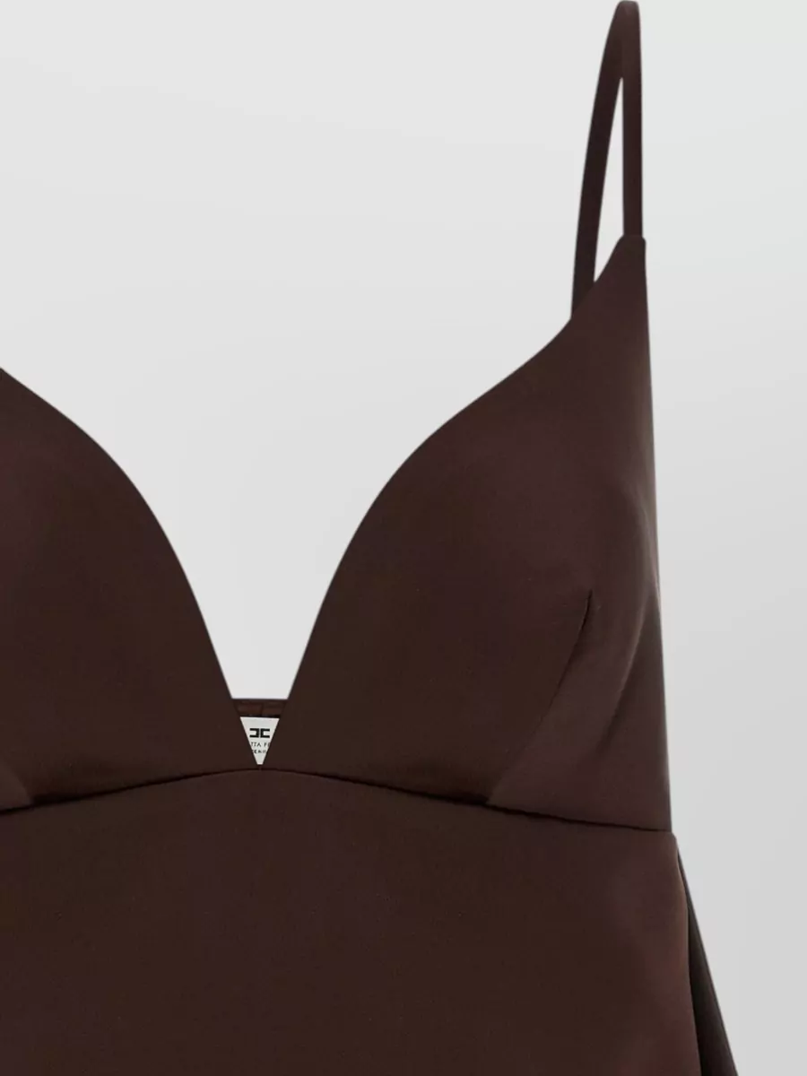 Elisabetta Franchi Duchesse Dress A Line Mini V Neckline