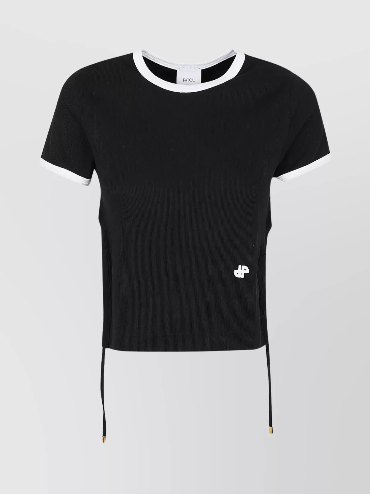 Patou Looped Side Ribbed T-shirt In Black