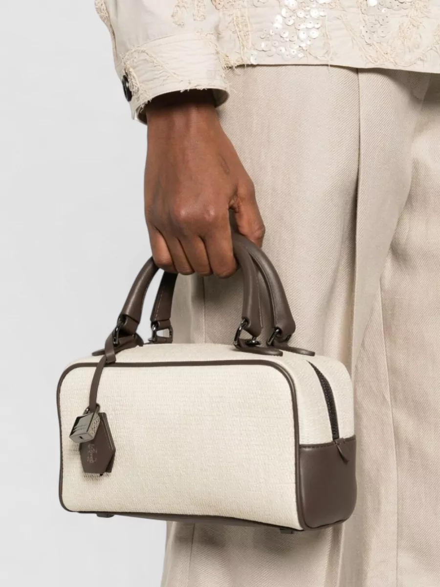 Brunello Cucinelli Small Techno Raffia Top Handle Bag