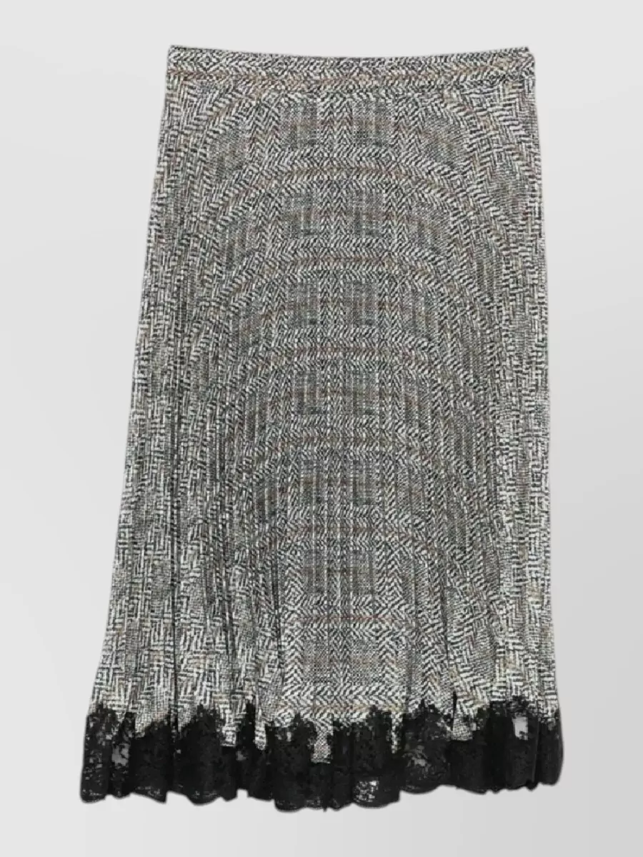 Ermanno Scervino pleated lace midi skirt