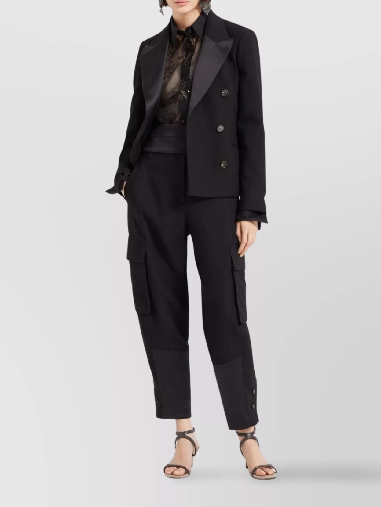 Brunello Cucinelli Cargo Trousers In Cotton And Linen