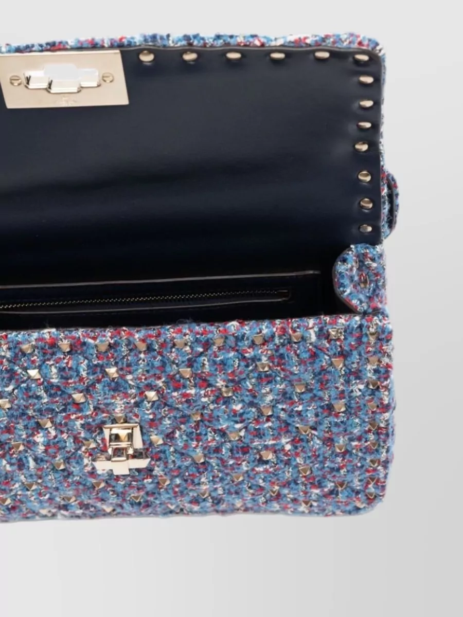 Valentino Garavani Rockstud Spike Medium Tweed Shoulder Bag