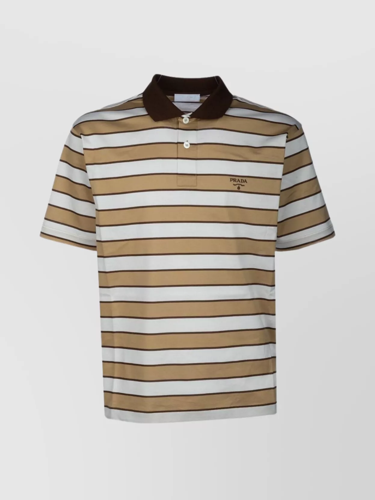 Prada Striped Polo Collar T-Shirt