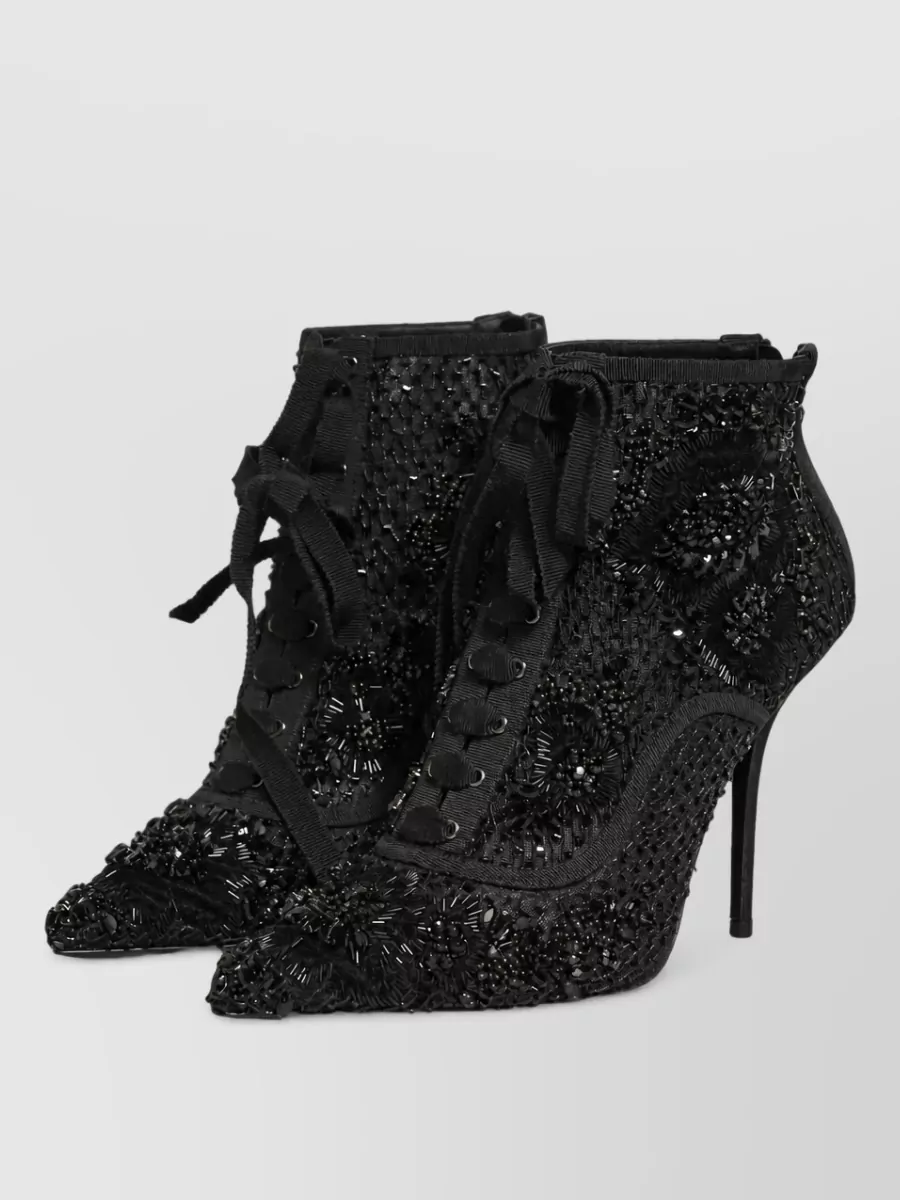 Dolce&Gabbana embellished mesh ankle boots