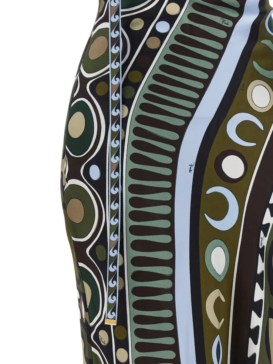 Pucci Silk-Blend Printed Halterneck Long Dress