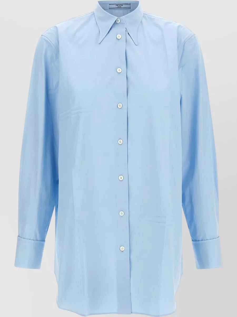 Prada Cotton Poplin Pleated Shirt