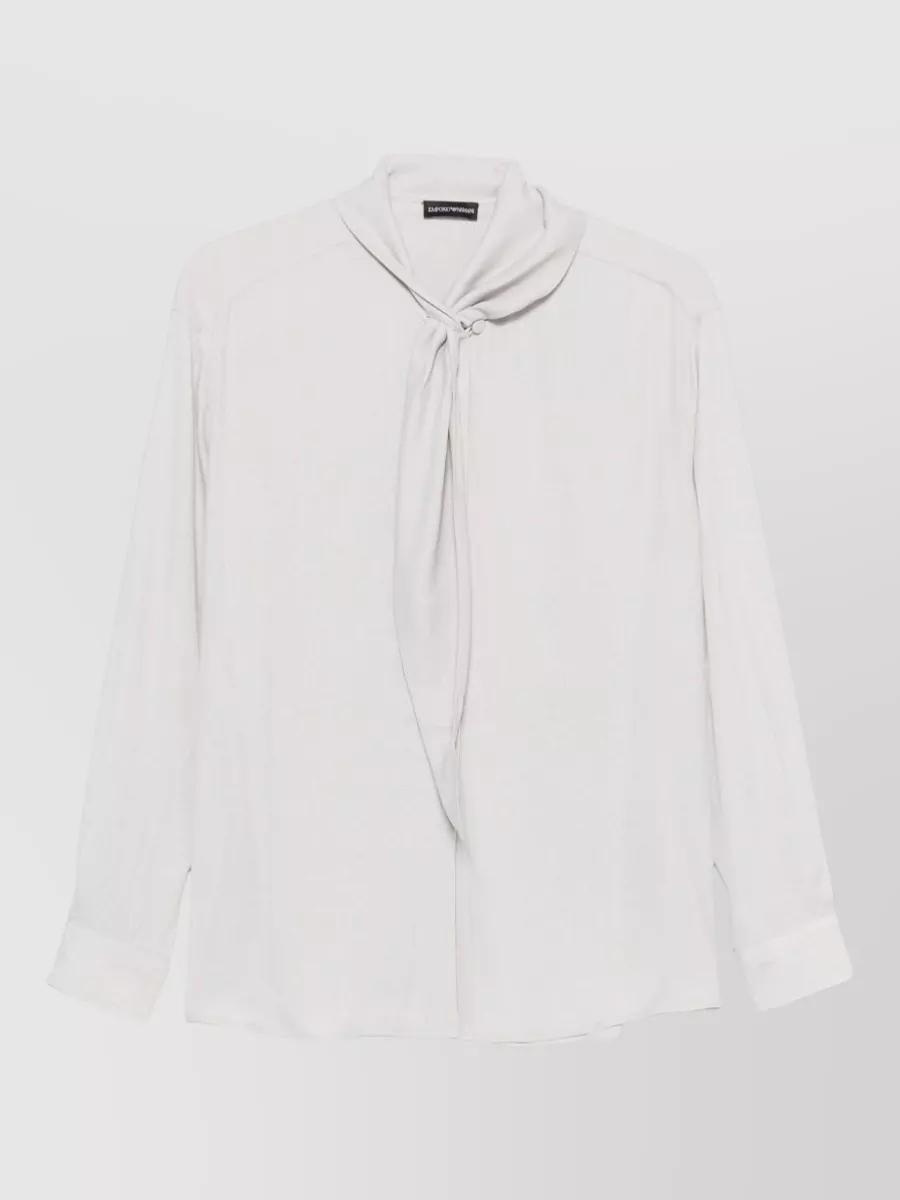Emporio Armani silk pussy-bow long-sleeve blouse