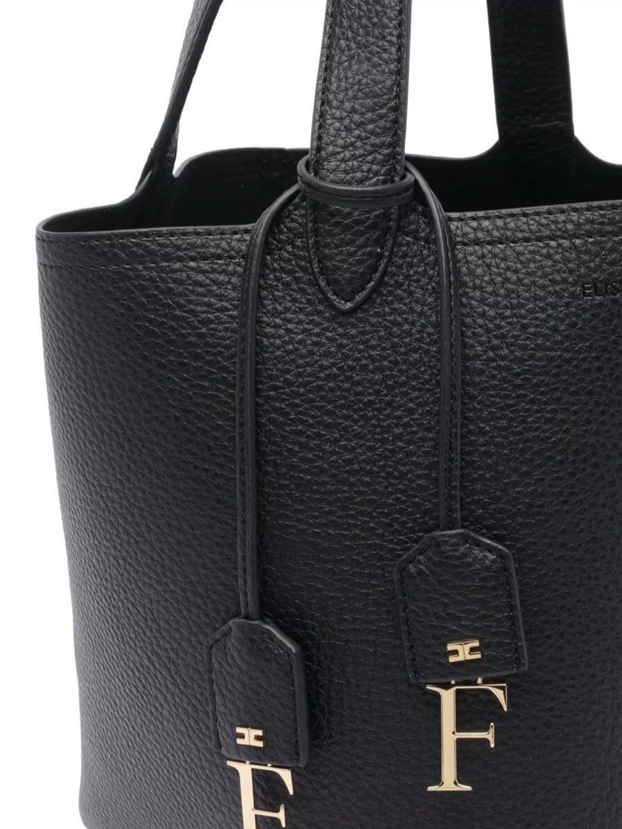 Elisabetta Franchi Small Leather Tote Bag In Grey