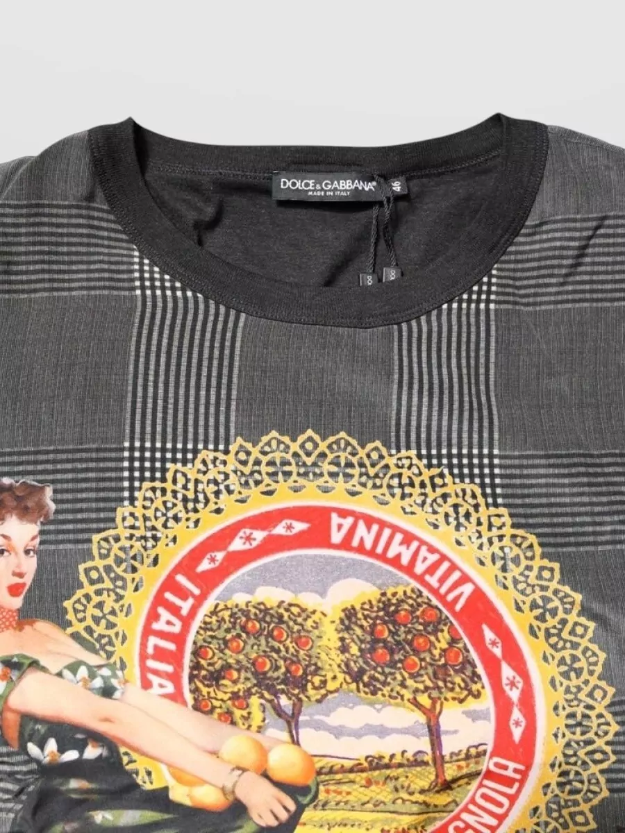 Dolce&Gabbana Silk Graphic Print Short-Sleeve T-Shirt