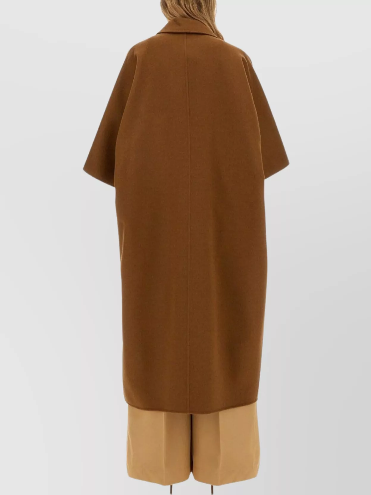 Max Mara Oversized Cape Coat Short Sleeves In Brown