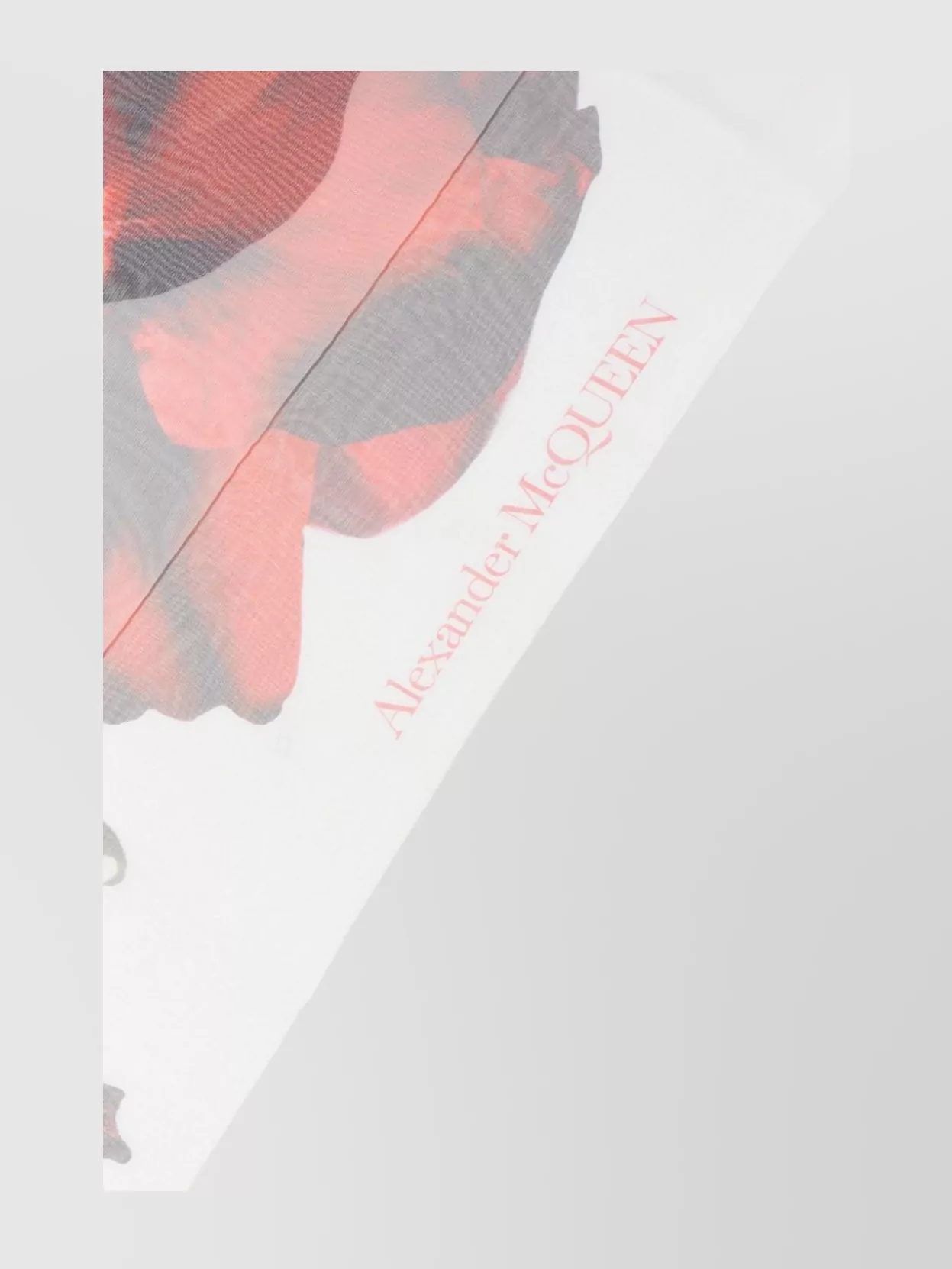 Alexander Mcqueen Pure Silk Scarf With Shadow Rose Print