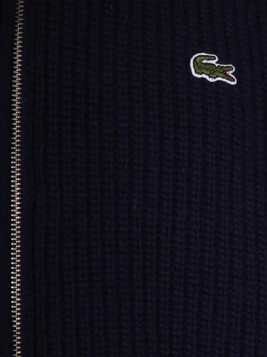 Lacoste High Neck Ribbed Knit Pullover