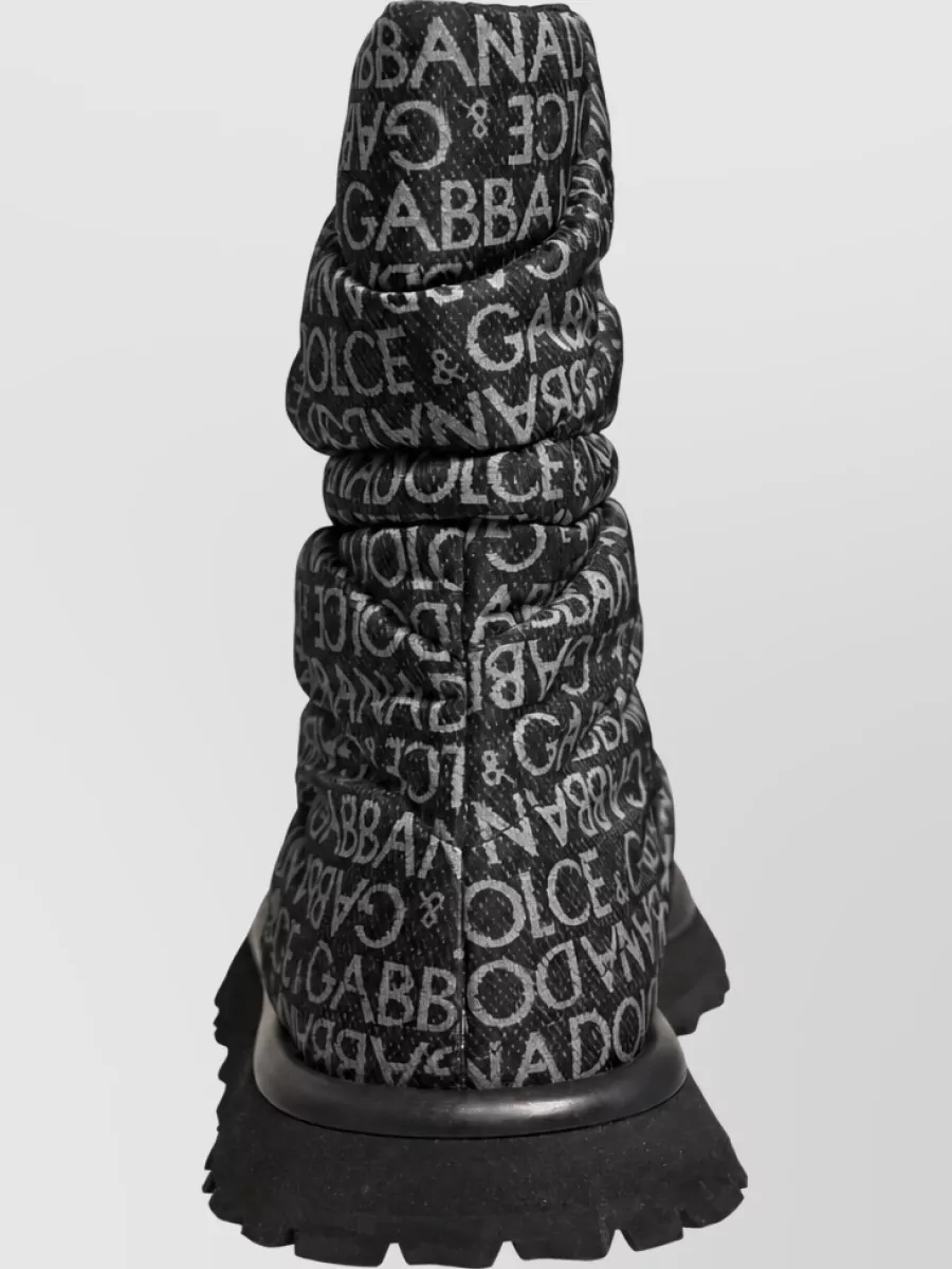 Dolce&Gabbana Logo Print Lace Up Snow Boots